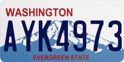 WA license plate AYK4973