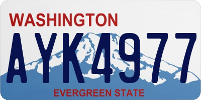 WA license plate AYK4977