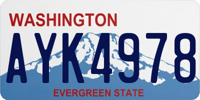 WA license plate AYK4978