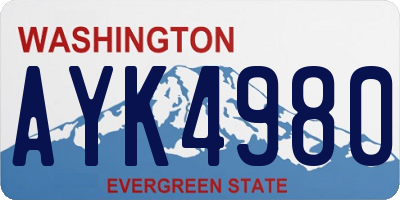 WA license plate AYK4980