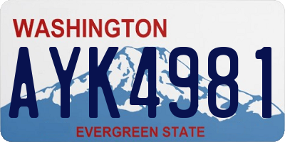 WA license plate AYK4981