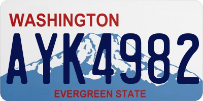 WA license plate AYK4982