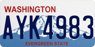 WA license plate AYK4983