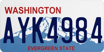 WA license plate AYK4984