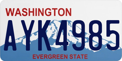 WA license plate AYK4985