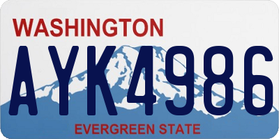 WA license plate AYK4986