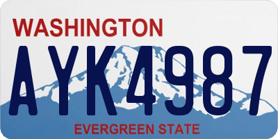 WA license plate AYK4987