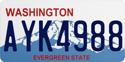 WA license plate AYK4988