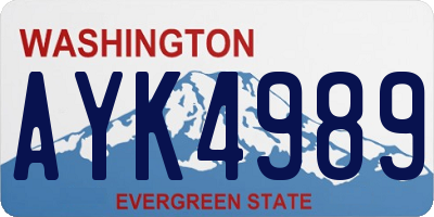 WA license plate AYK4989