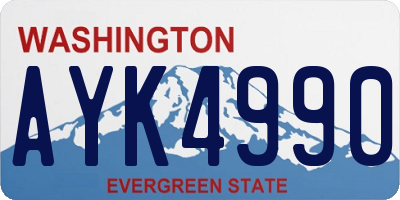 WA license plate AYK4990