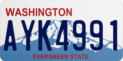 WA license plate AYK4991