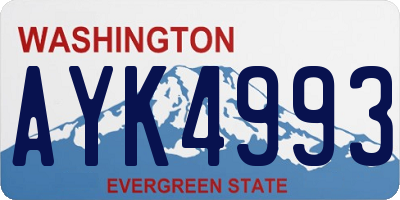 WA license plate AYK4993