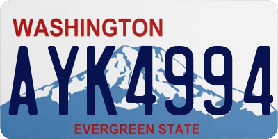 WA license plate AYK4994