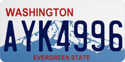 WA license plate AYK4996
