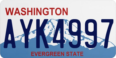 WA license plate AYK4997