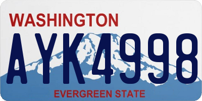 WA license plate AYK4998