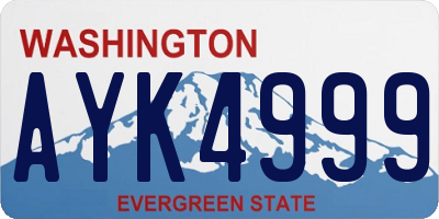 WA license plate AYK4999