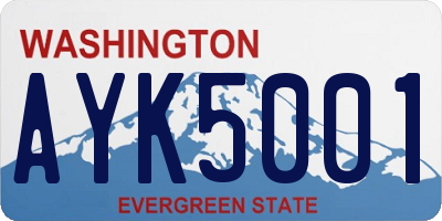 WA license plate AYK5001