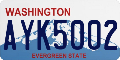 WA license plate AYK5002