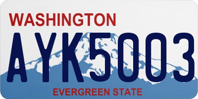 WA license plate AYK5003