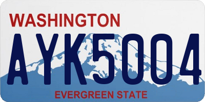 WA license plate AYK5004