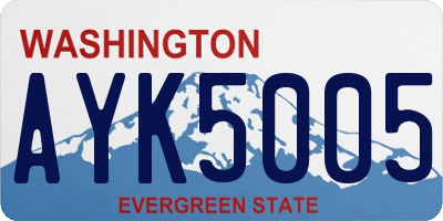 WA license plate AYK5005