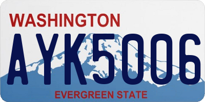 WA license plate AYK5006