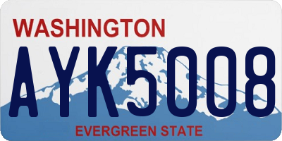 WA license plate AYK5008