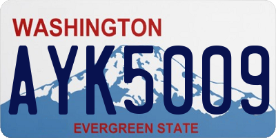 WA license plate AYK5009