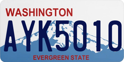 WA license plate AYK5010