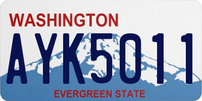 WA license plate AYK5011