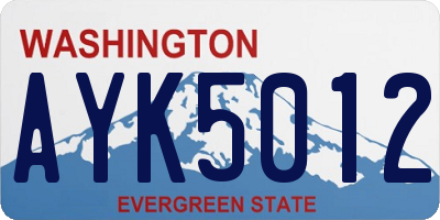 WA license plate AYK5012