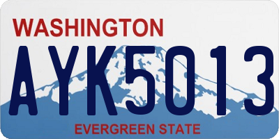 WA license plate AYK5013