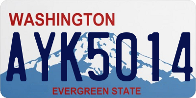 WA license plate AYK5014