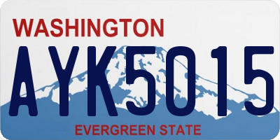 WA license plate AYK5015