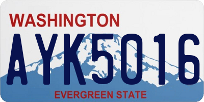 WA license plate AYK5016