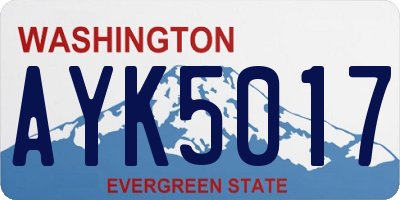 WA license plate AYK5017