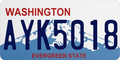WA license plate AYK5018