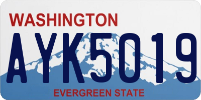 WA license plate AYK5019