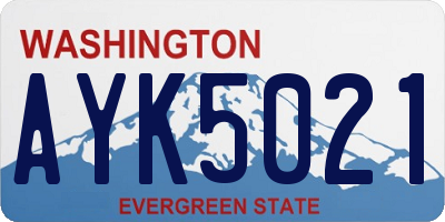 WA license plate AYK5021
