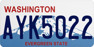 WA license plate AYK5022
