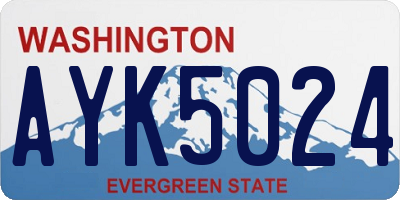 WA license plate AYK5024