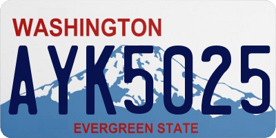 WA license plate AYK5025