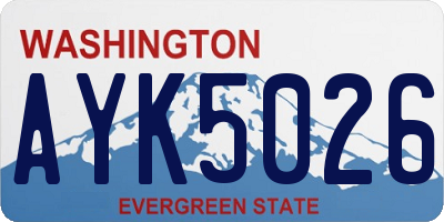WA license plate AYK5026