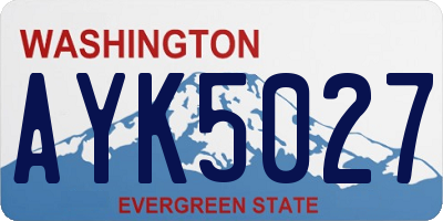 WA license plate AYK5027