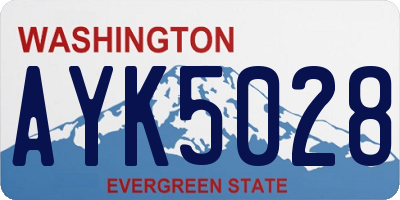 WA license plate AYK5028