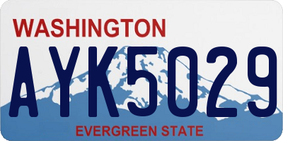 WA license plate AYK5029