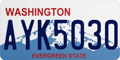 WA license plate AYK5030