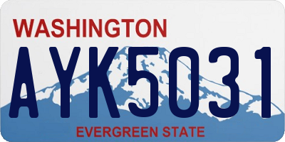 WA license plate AYK5031