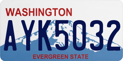 WA license plate AYK5032